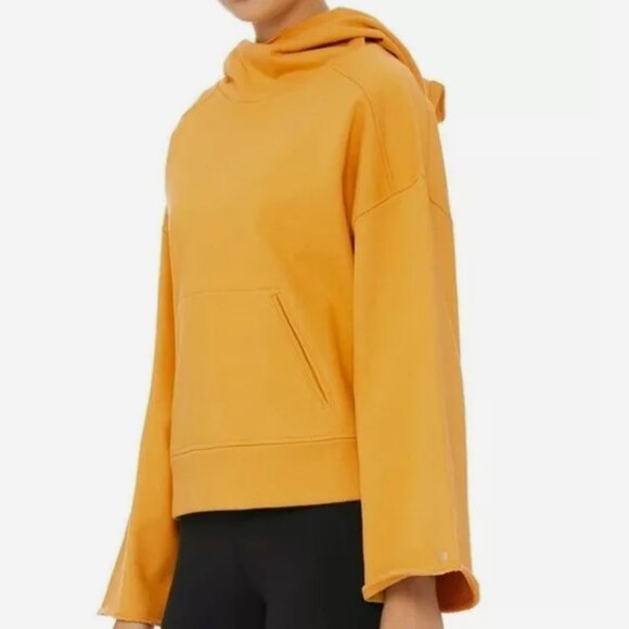 Alo Yoga Yellow Low Key Wide Sleeve Hoodie S - Picture 3 of 9